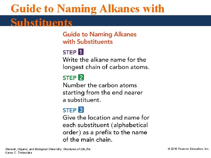 Guide to Naming Alkanes with Substituents General, Organic, and Biological Chemistry: Structures of Life,