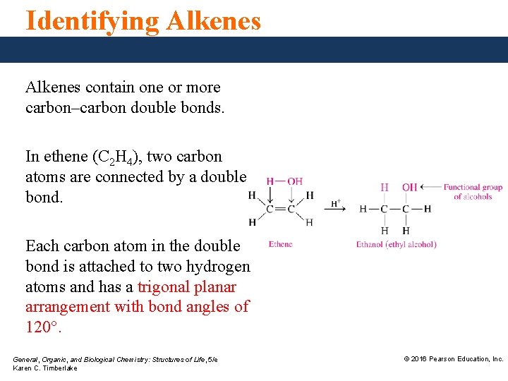 Identifying Alkenes contain one or more carbon–carbon double bonds. In ethene (C 2 H