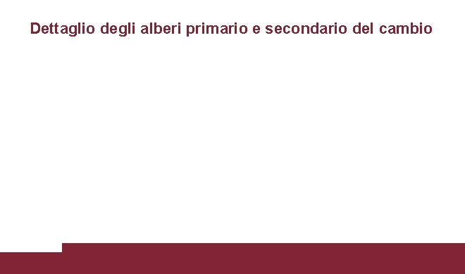 Dettaglio degli alberi primario e secondario del cambio 