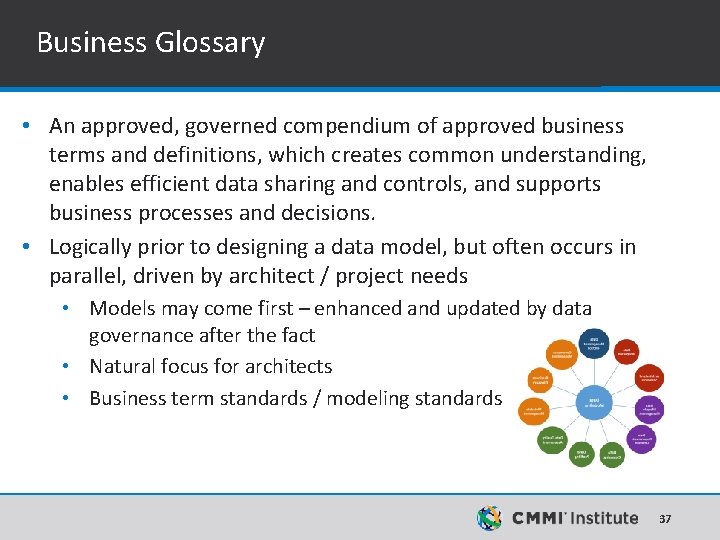 Business Glossary • An approved, governed compendium of approved business terms and definitions, which Business Glossary • An approved, governed compendium of approved business terms and definitions, which