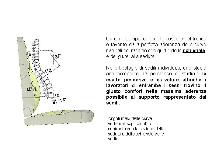 Un corretto appoggio delle cosce e del tronco è favorito dalla perfetta aderenza delle