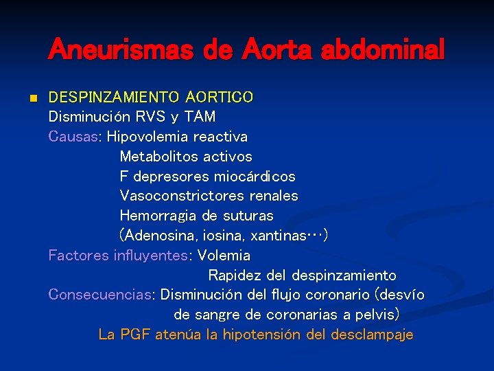 ANESTESIA EN CIRUGIA VASCULAR ANALISIS DE LA DIFERENCIA