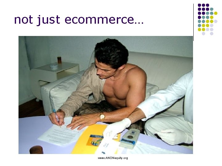 not just ecommerce… www. ANONequity. org 