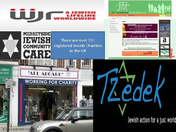 There are over 350 registered Jewish Charities in the UK 