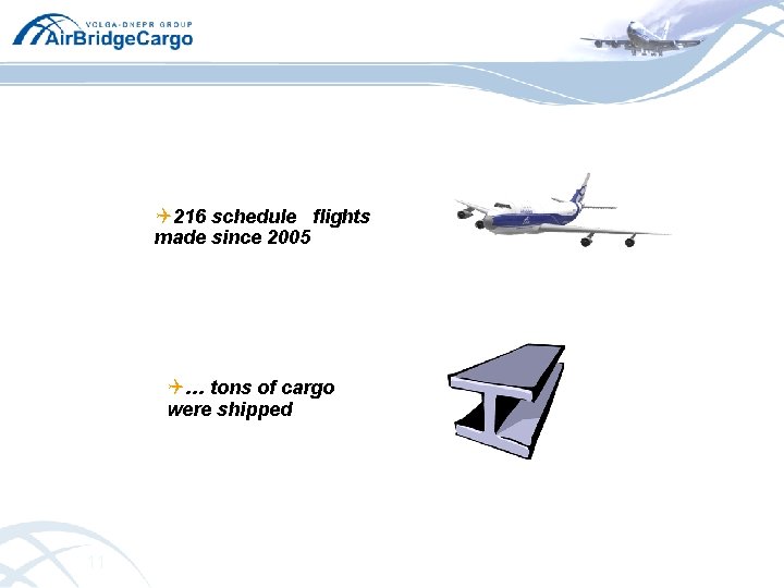 Q 216 schedule flights made since 2005 Q… tons of cargo were shipped 11