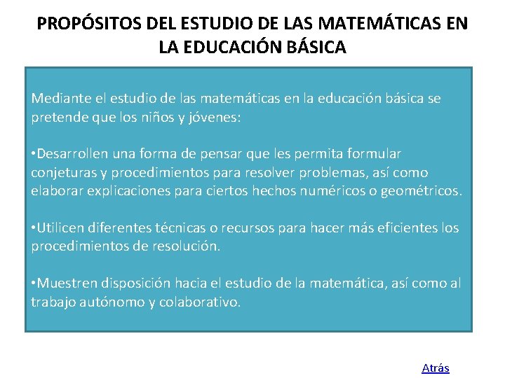 INDICE Introduccin Propsitos Estndares de Matemticas Enfoque didctico