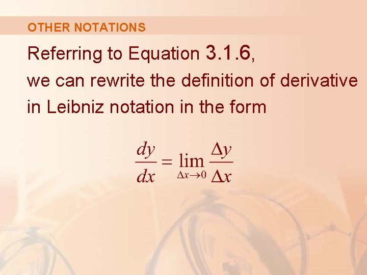 OTHER NOTATIONS Referring to Equation 3. 1. 6, we can rewrite the definition of