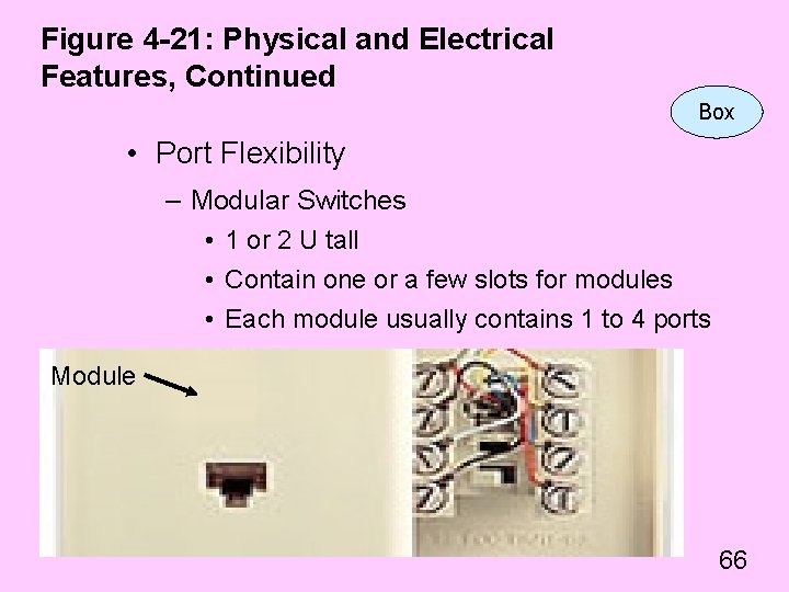 Figure 4 -21: Physical and Electrical Features, Continued Box • Port Flexibility – Modular