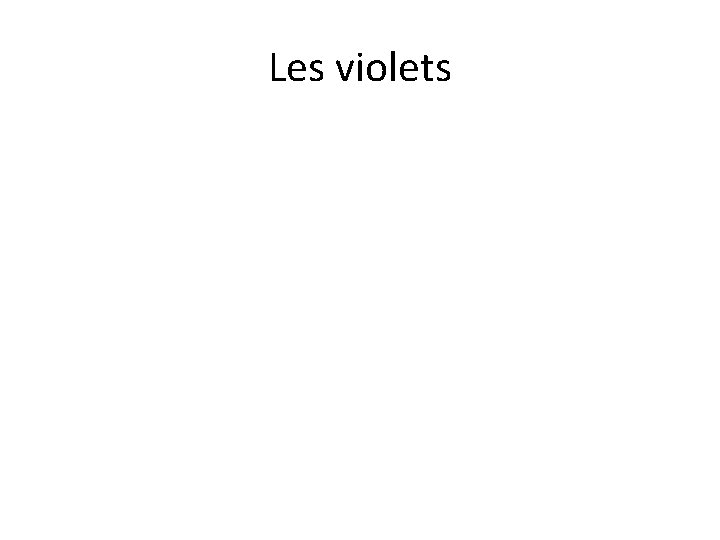 Les violets 