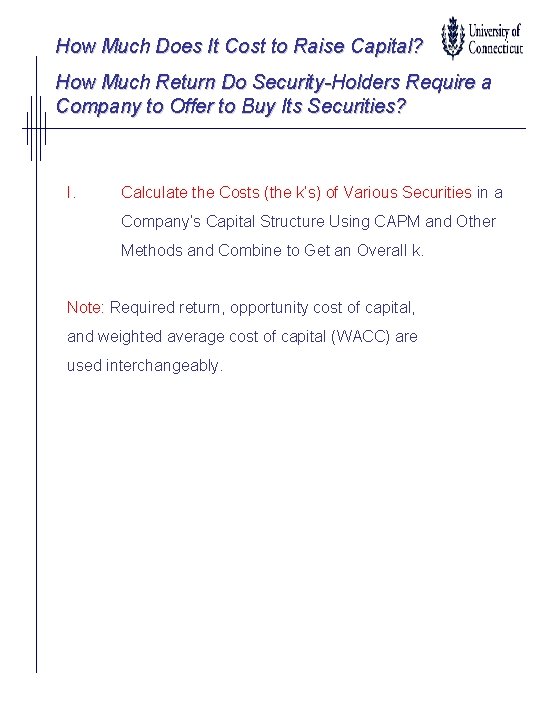 How Much Does It Cost to Raise Capital? How Much Return Do Security-Holders Require How Much Does It Cost to Raise Capital? How Much Return Do Security-Holders Require
