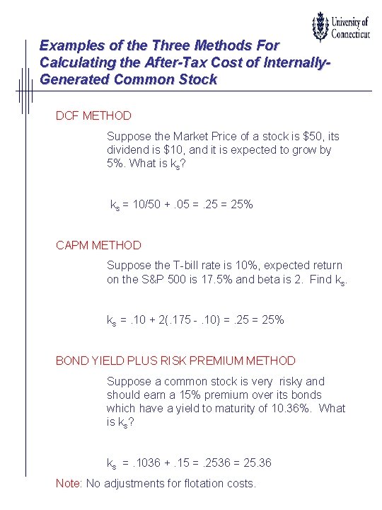 Examples of the Three Methods For Calculating the After-Tax Cost of Internally. Generated Common Examples of the Three Methods For Calculating the After-Tax Cost of Internally. Generated Common