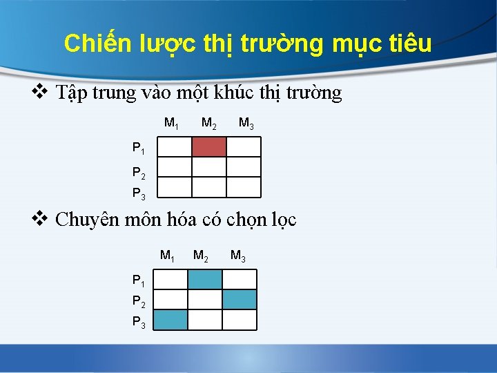 Chiến lược thị trường mục tiêu v Tập trung vào một khúc thị trường