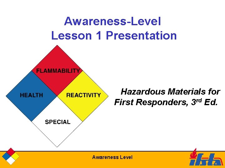 AwarenessLevel Lesson 1 Presentation Hazardous Materials for First