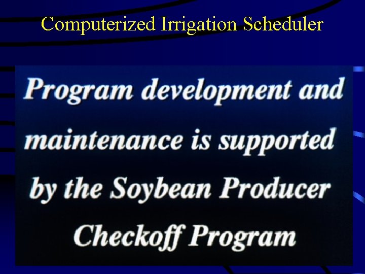 Computerized Irrigation Scheduler 