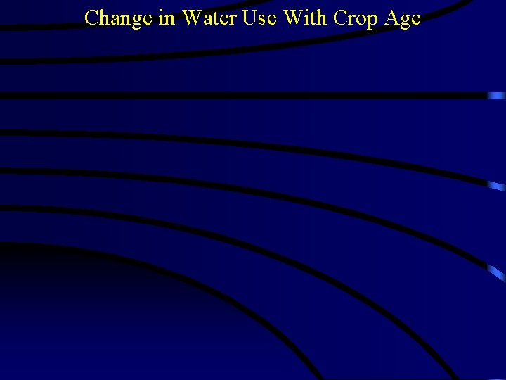 Change in Water Use With Crop Age 