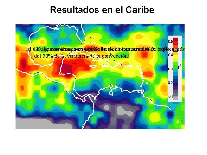 Resultados en el Caribe El GDI En algunas se correlaciona áreas como bastante el