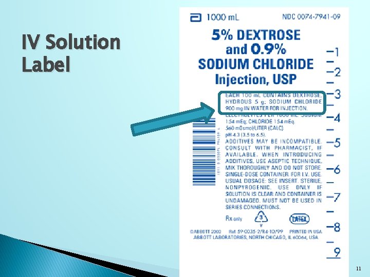 IV Solution Label 11 