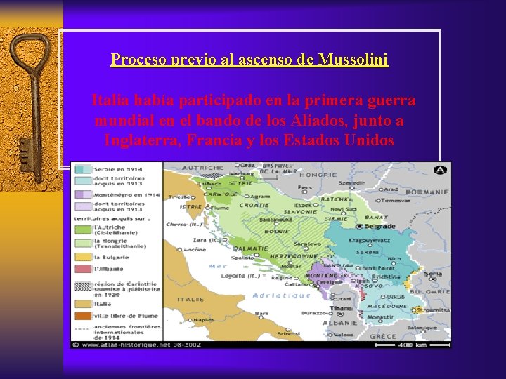 Proceso previo al ascenso de Mussolini Italia había participado en la primera guerra mundial