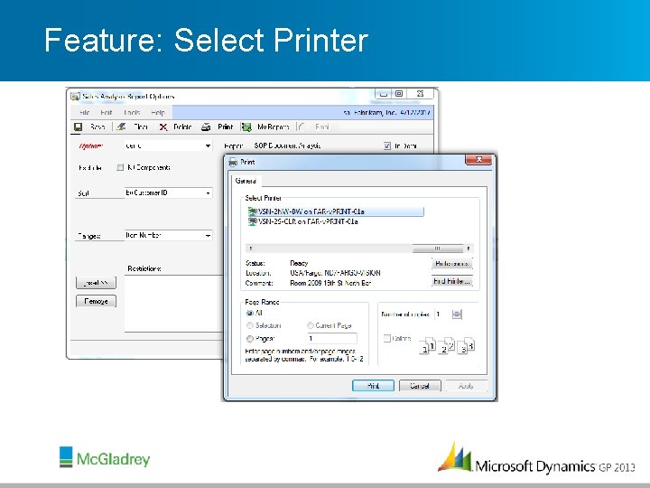 Feature: Select Printer 