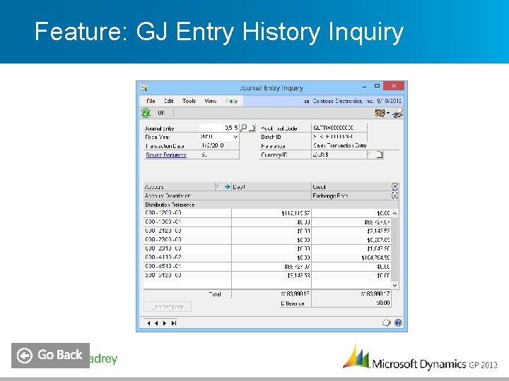 Feature: GJ Entry History Inquiry 
