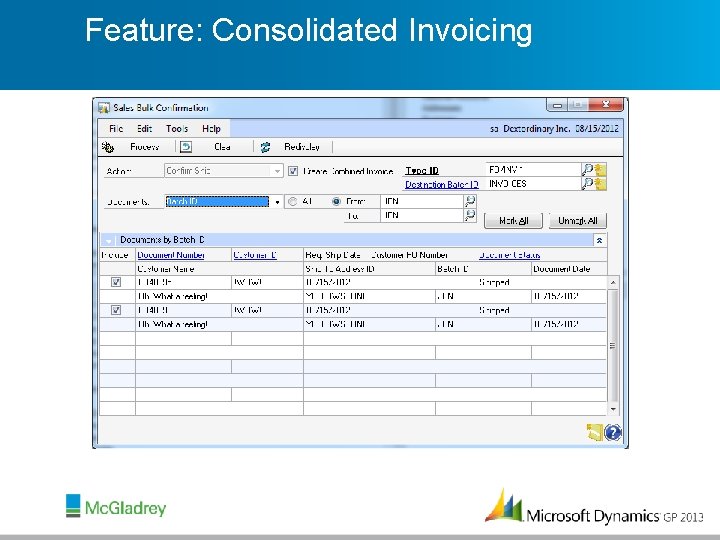Feature: Consolidated Invoicing 