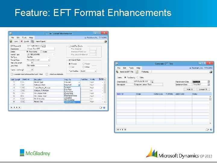 Feature: EFT Format Enhancements 