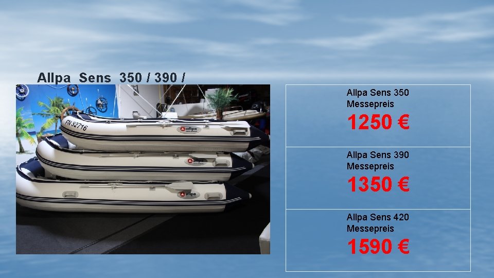 Allpa Sens 350 / 390 / 420 Untertitel Allpa Sens 350 Messepreis 1250 €