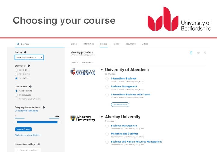 Choosing your course 