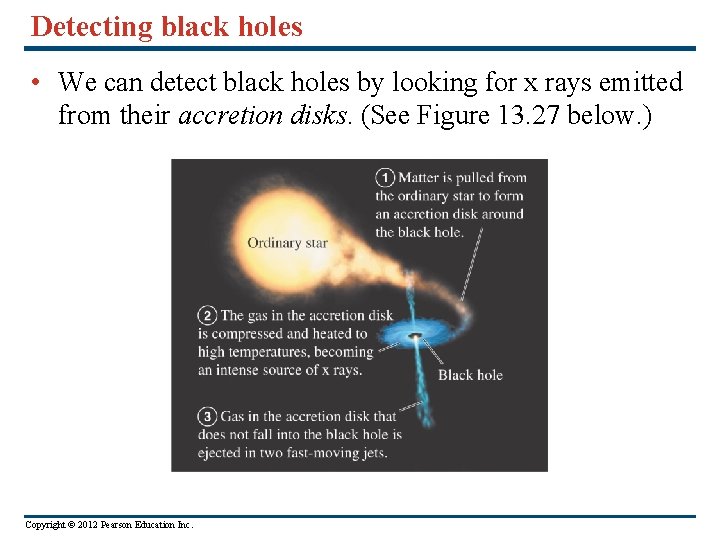 Detecting black holes • We can detect black holes by looking for x rays