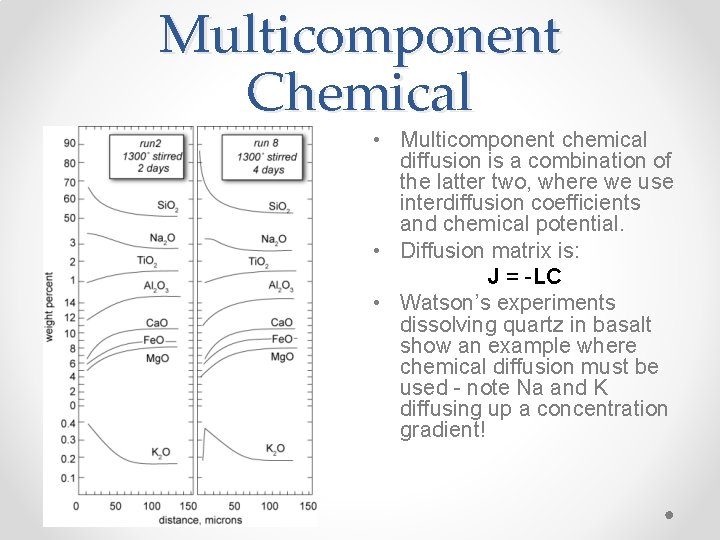 Multicomponent Chemical • Multicomponent chemical diffusion is a combination of the latter two, where