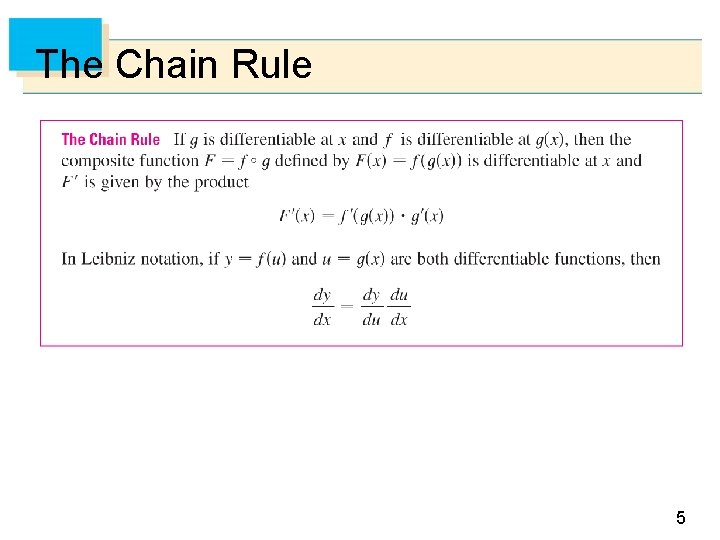 The Chain Rule 5 