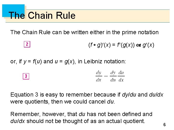 The Chain Rule can be written either in the prime notation (f g) (x)