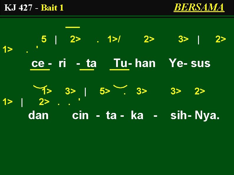 BERSAMA KJ 427 - Bait 1 5 | 1> 2> . 1>/ 3> |