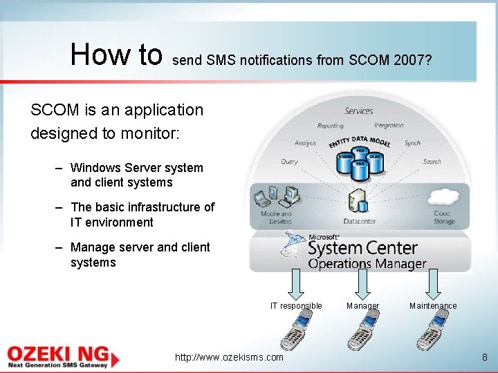 How to send SMS notifications from SCOM 2007? SCOM is an application designed to