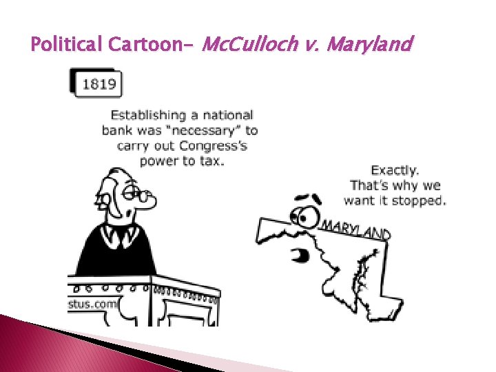 Political Cartoon- Mc. Culloch v. Maryland 