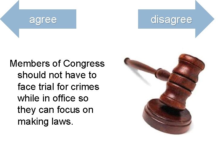agree Members of Congress should not have to face trial for crimes while in