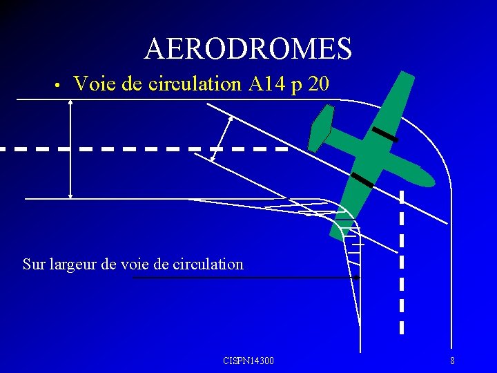 AERODROMES • Voie de circulation A 14 p 20 Sur largeur de voie de