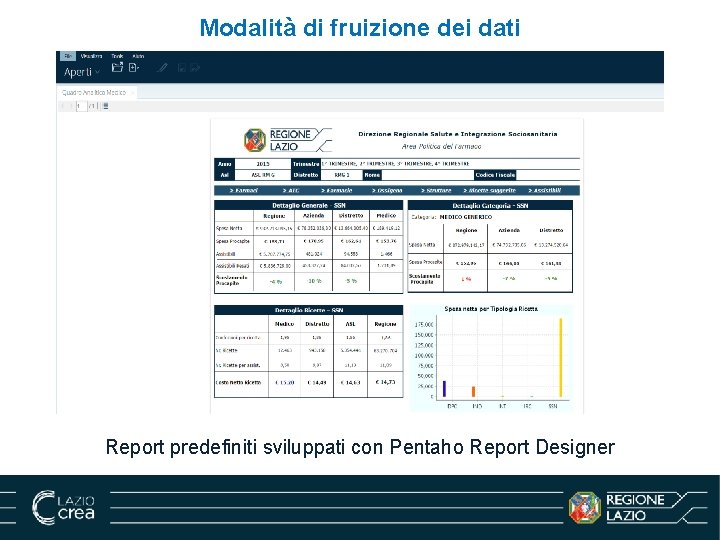 Modalità di fruizione dei dati La fruizione dei dati è possibile attraverso: Report predefiniti