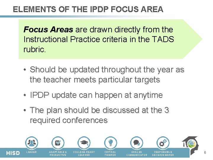 ELEMENTS OF THE IPDP FOCUS AREA Focus Areas are drawn directly from the Instructional ELEMENTS OF THE IPDP FOCUS AREA Focus Areas are drawn directly from the Instructional