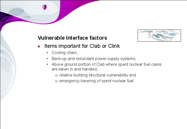 Vulnerable interface factors Items important for Clab or Clink • Cooling chain, • Back-up