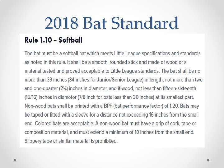 2018 Bat Standard 