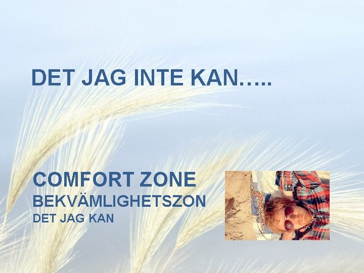 DET JAG INTE KAN…. . COMFORT ZONE BEKVÄMLIGHETSZON DET JAG KAN 