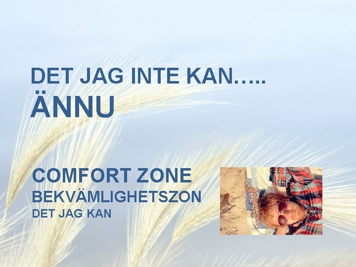 DET JAG INTE KAN…. . ÄNNU COMFORT ZONE BEKVÄMLIGHETSZON DET JAG KAN 