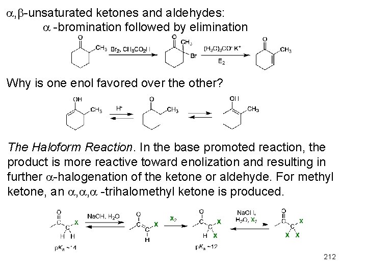 , -unsaturated ketones and aldehydes: -bromination followed by elimination Why is one enol , -unsaturated ketones and aldehydes: -bromination followed by elimination Why is one enol