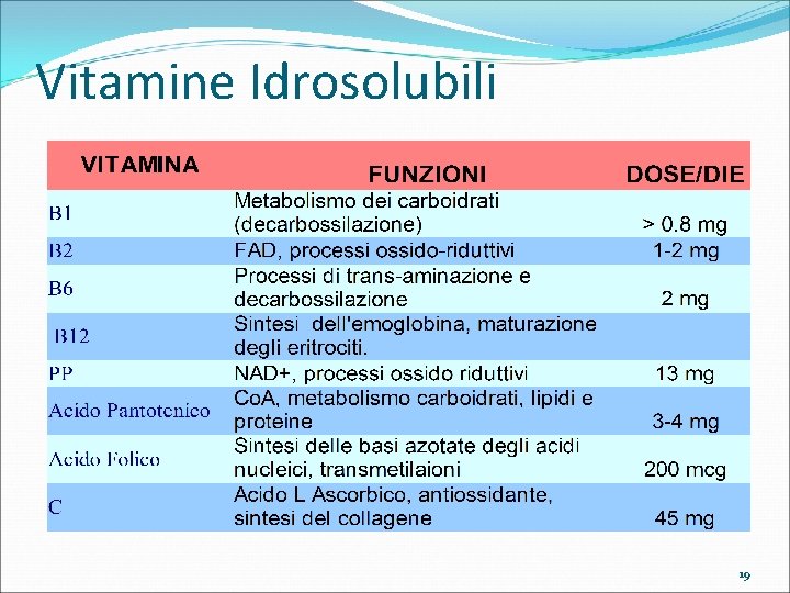 Vitamine Idrosolubili 19 