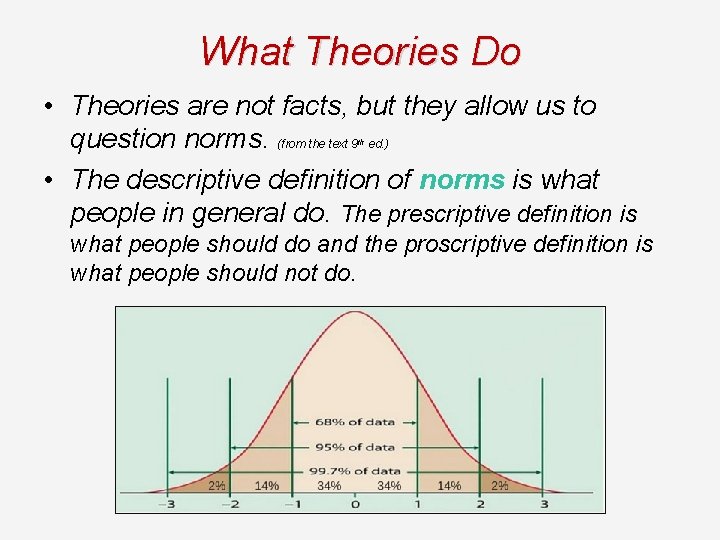 What Theories Do • Theories are not facts, but they allow us to question What Theories Do • Theories are not facts, but they allow us to question