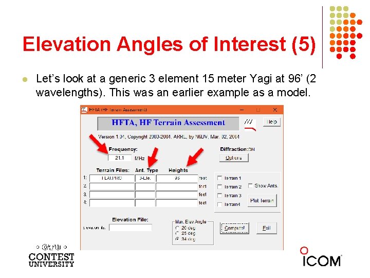 Elevation Angles of Interest (5) l Let’s look at a generic 3 element 15