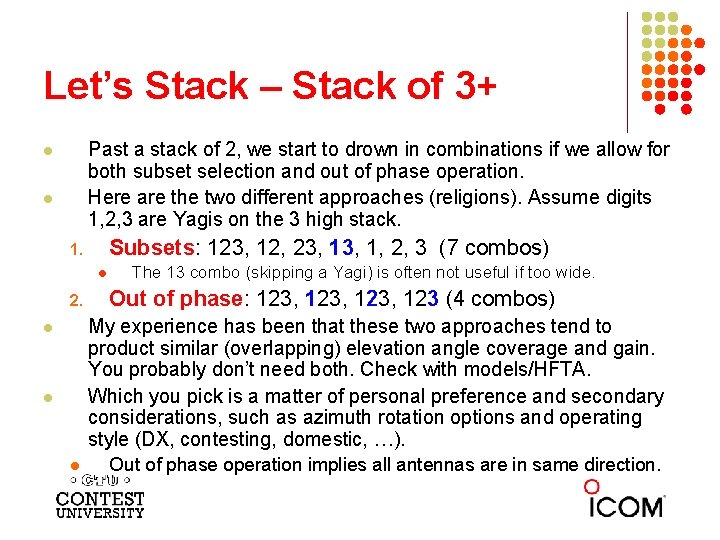 Let’s Stack – Stack of 3+ Past a stack of 2, we start to