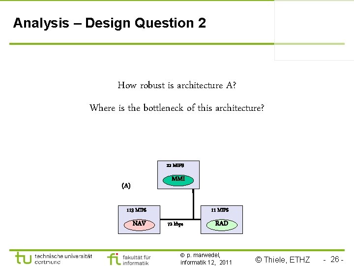 Analysis – Design Question 2 How robust is architecture A? Where is the bottleneck