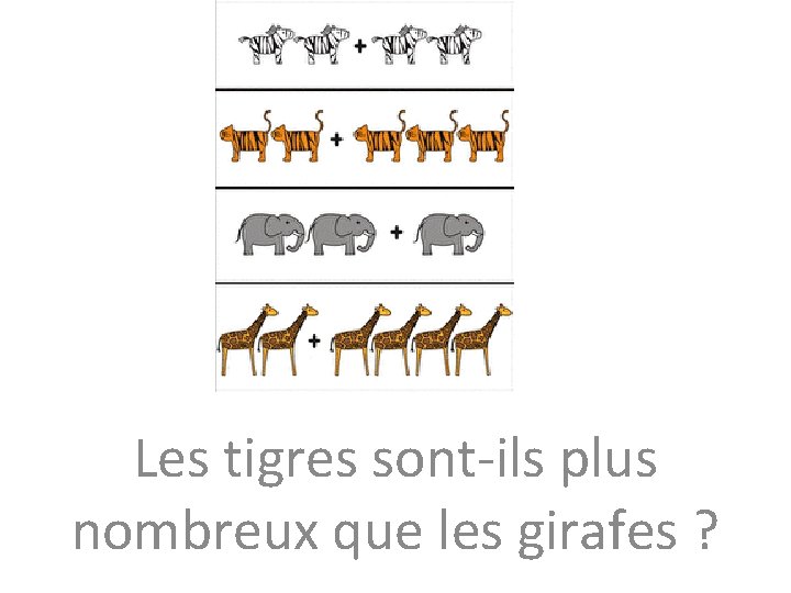 Les tigres sont-ils plus nombreux que les girafes ? 